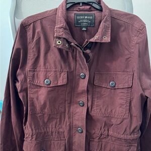 Lucky brand jacket burgundy, nwt size large